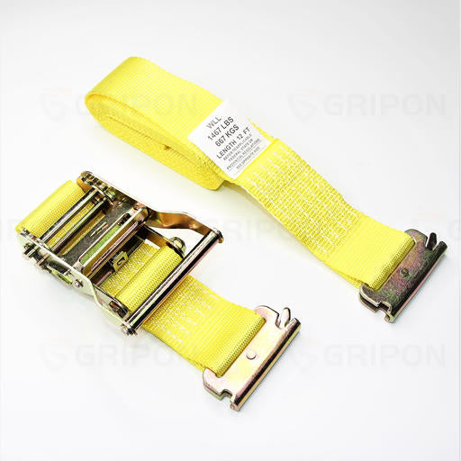2 Inch by 12 Feet E Track Fitting Tie Down Ratchet Strap