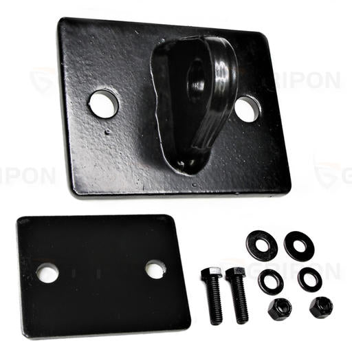 Clevis Mount with Backer Plate - Accepts 1/2in Shackle (Full Black)