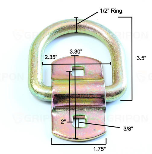 1/2" Bolt On D Ring Tie-Down Anchor